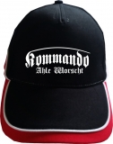 Basecap Kommando Ahle Worscht schwarz / rot / weiss